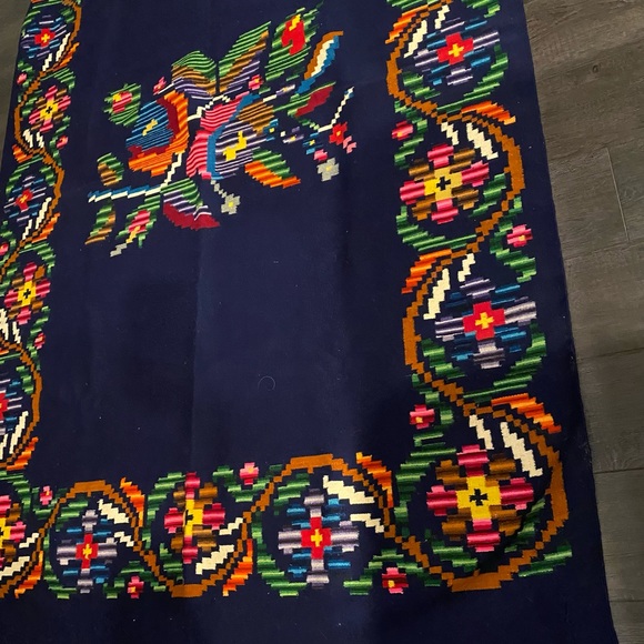 Zapotec Handwoven Bed Cover Topper Wall Tapestry 51"x78" Colorful Oaxaca Throw - Picture 4 of 16